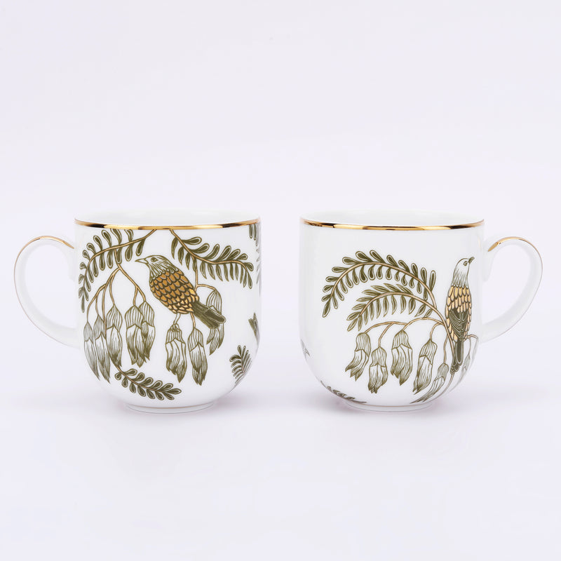 GILDED FERN COFFEE MUG SET