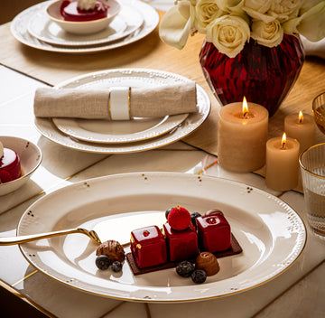 Gilded Pearl Oval Serving Platter