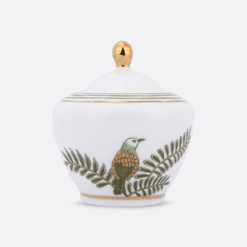 Gilded Fern Sugar Pot