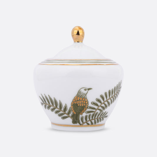 Gilded Fern Sugar Pot