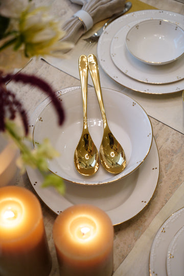 Gilded Pearl Deep Serving bowl