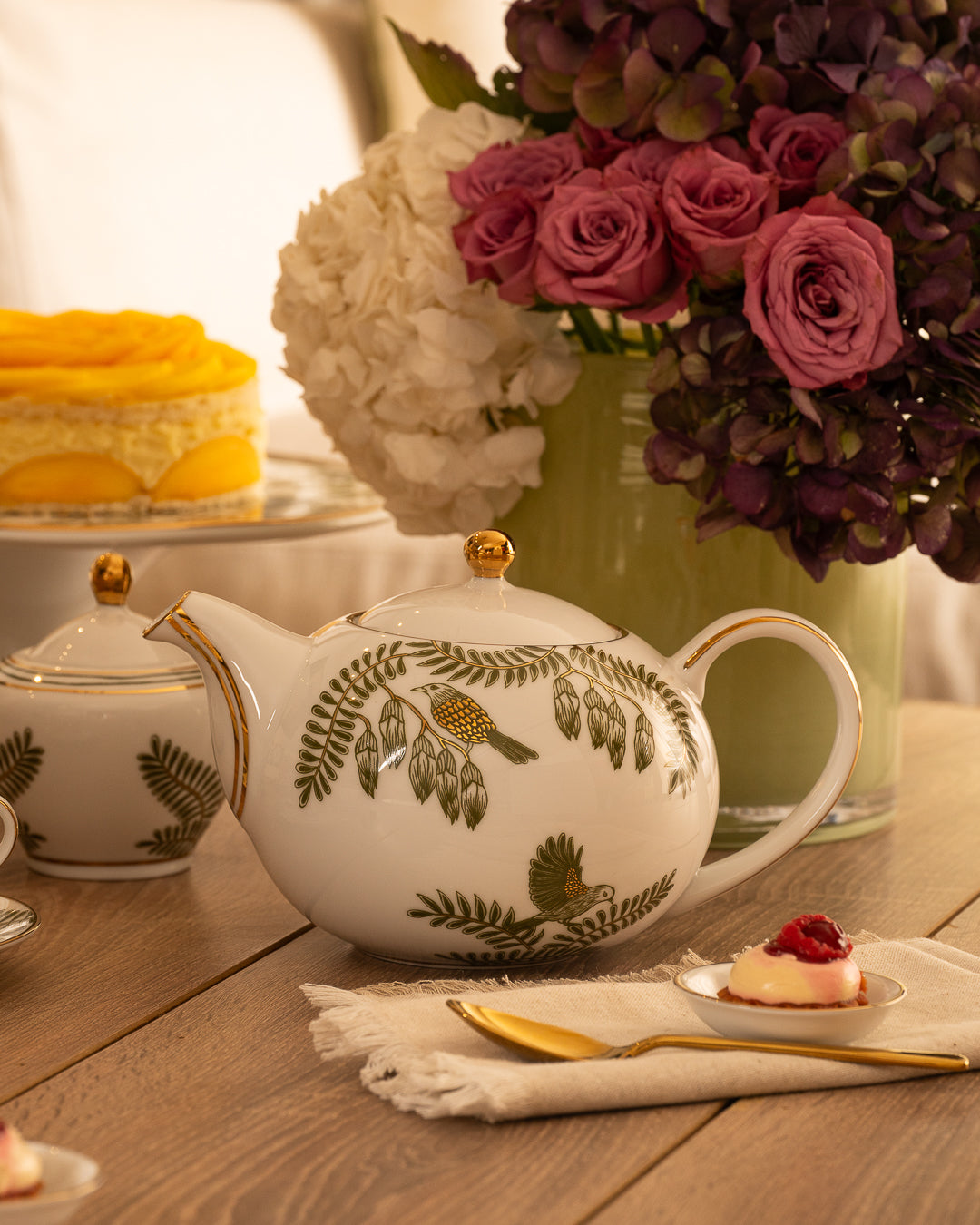 Gilded Fern Tea Pot