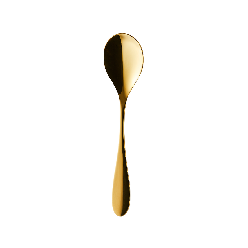 ONDE GOLD FINISH DESSERT SPOON SET OF 12