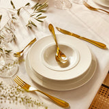 ONDE GOLD FINISH TABLE FORK SET OF 12